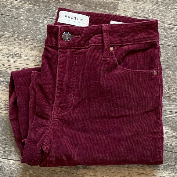 Red Corduroy Pacsun Pants - Picture 1 of 5